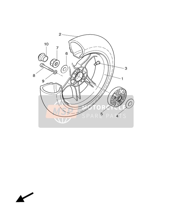 5BRF53110000, Moyeu,  Arriere, Yamaha, 0